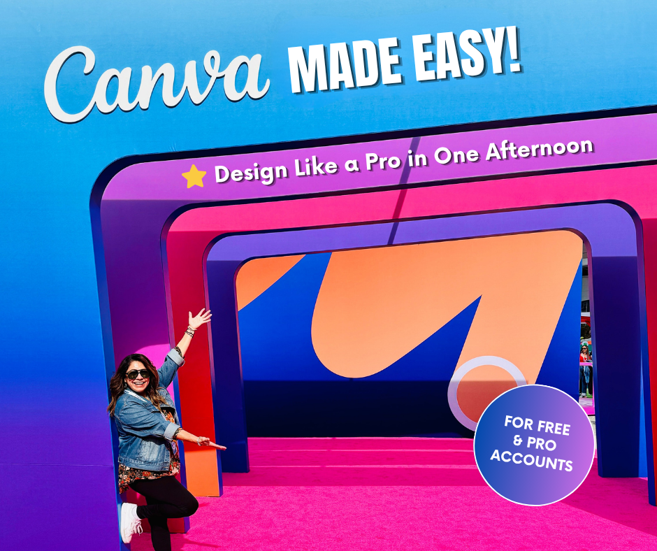 Canva logo with text 'Small Business Classes' on a colorful gradient background.