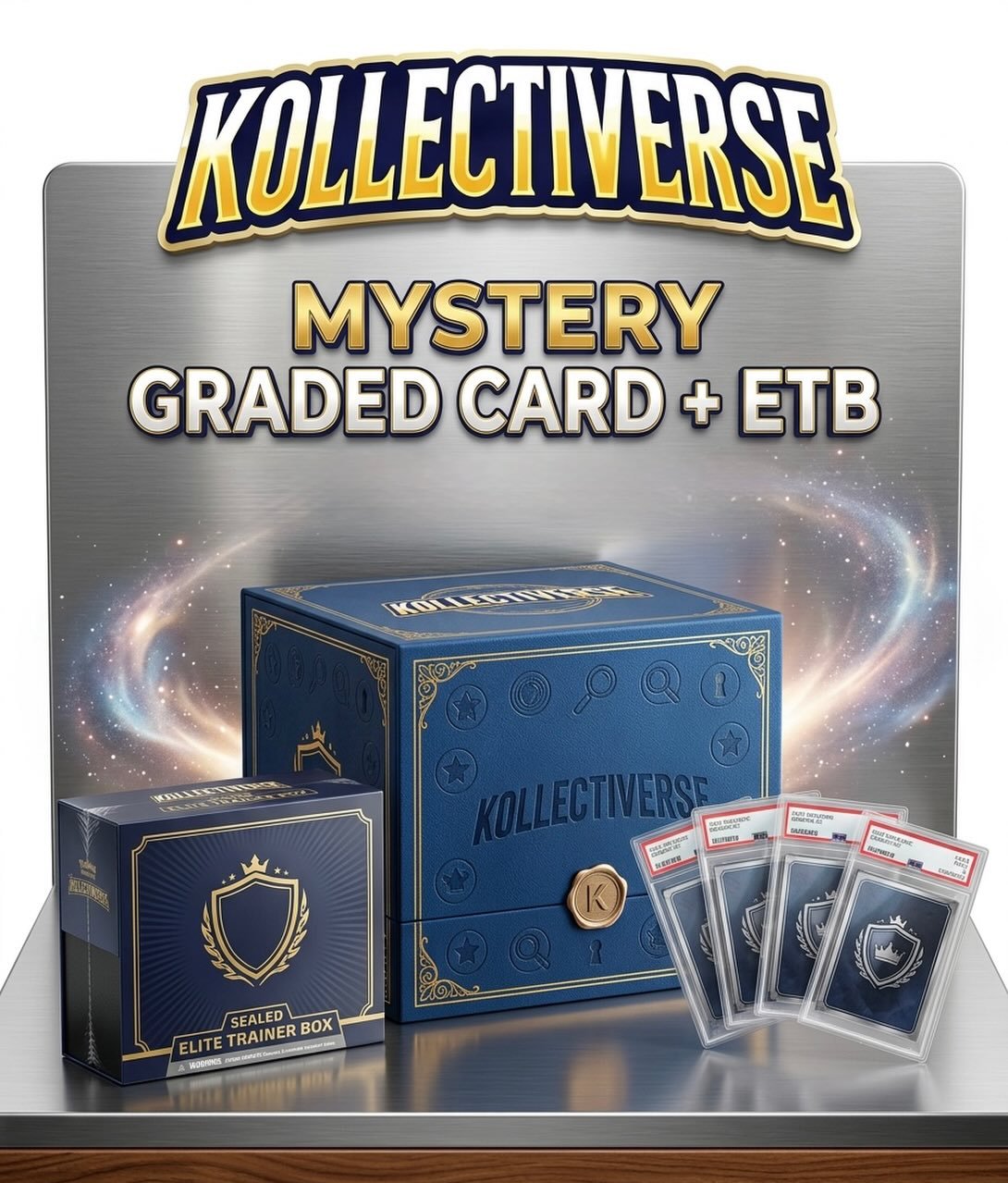 This beauty is baaack! Mystery Graded Card + ETB bundles have been loaded into @kollectiverse_collectibles at the @capecodmall 😍 #kollectiverse #pokemon #graded #etb #cards