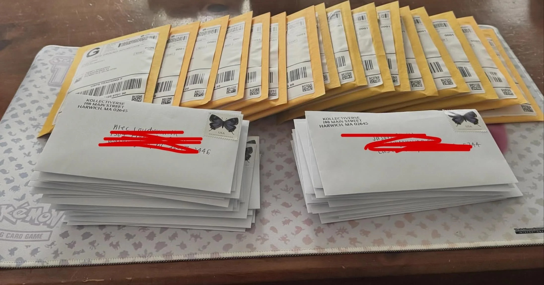 Those @tcgplayer_com orders though&hellip;😅 5 hours of printing and packaging yesterday and we just got 10 more orders placed overnight, the grind never ends! #hustle #kollectiverse #tcg #cards #shipment