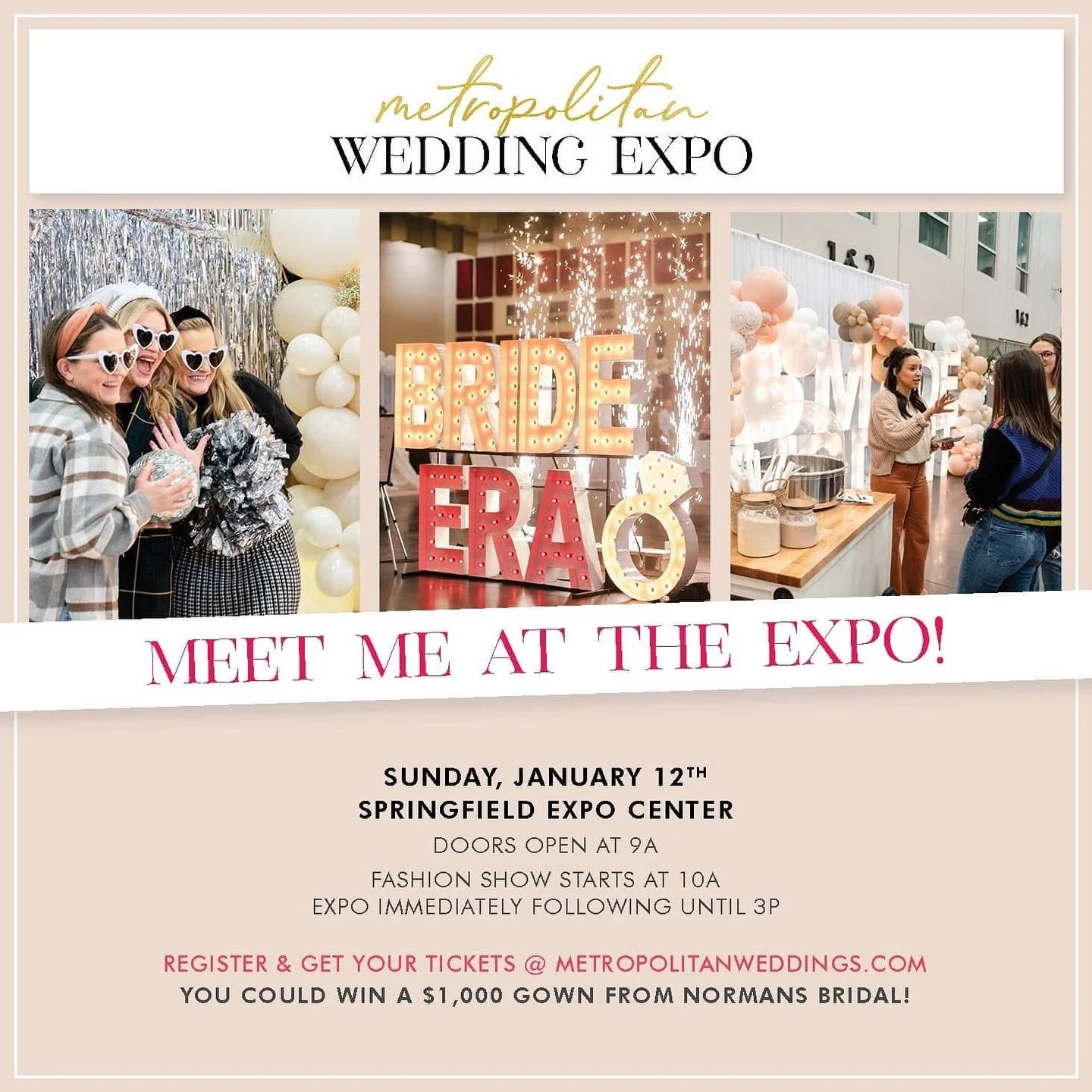 Meet us at the @metropolitanweddings Expo THIS Sunday from 10am-3pm! We&rsquo;d love to get to know you, talk about your wedding, and enter you for our $100 Date Night Giveaway! Drop us a comment if you&rsquo;re coming 🥳