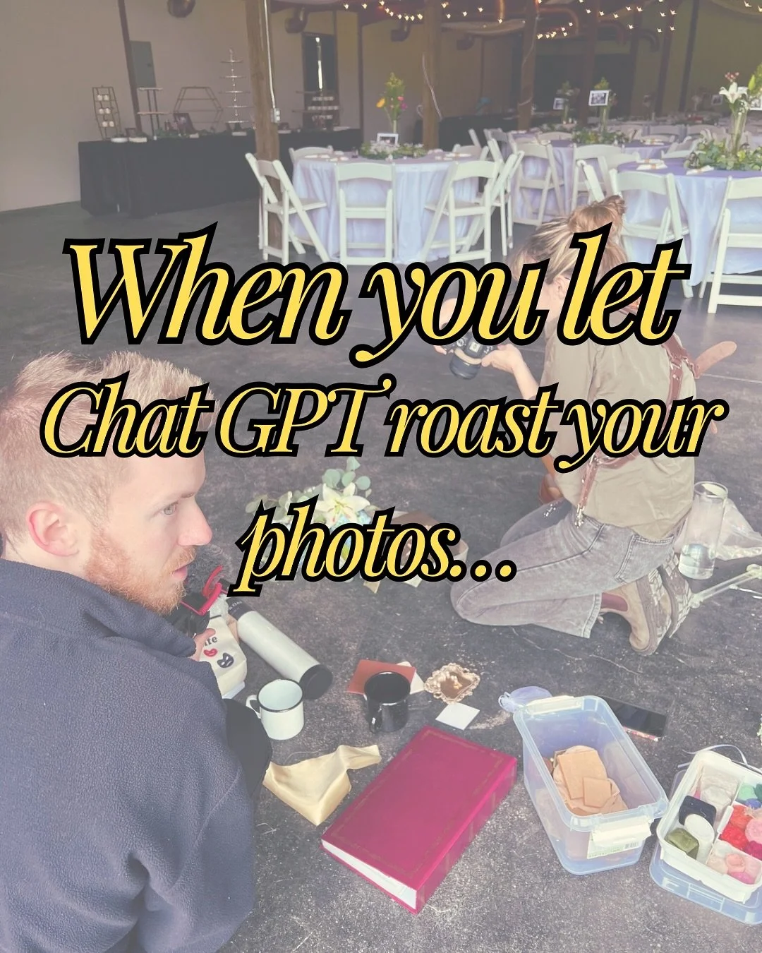When you let ChatGPT roast your photos&hellip; 🤣🤣🤣 

#chatgpt #roast #weddingvideographer #weddingvideo #weddingfilm #funny #missouri #missouriwedding