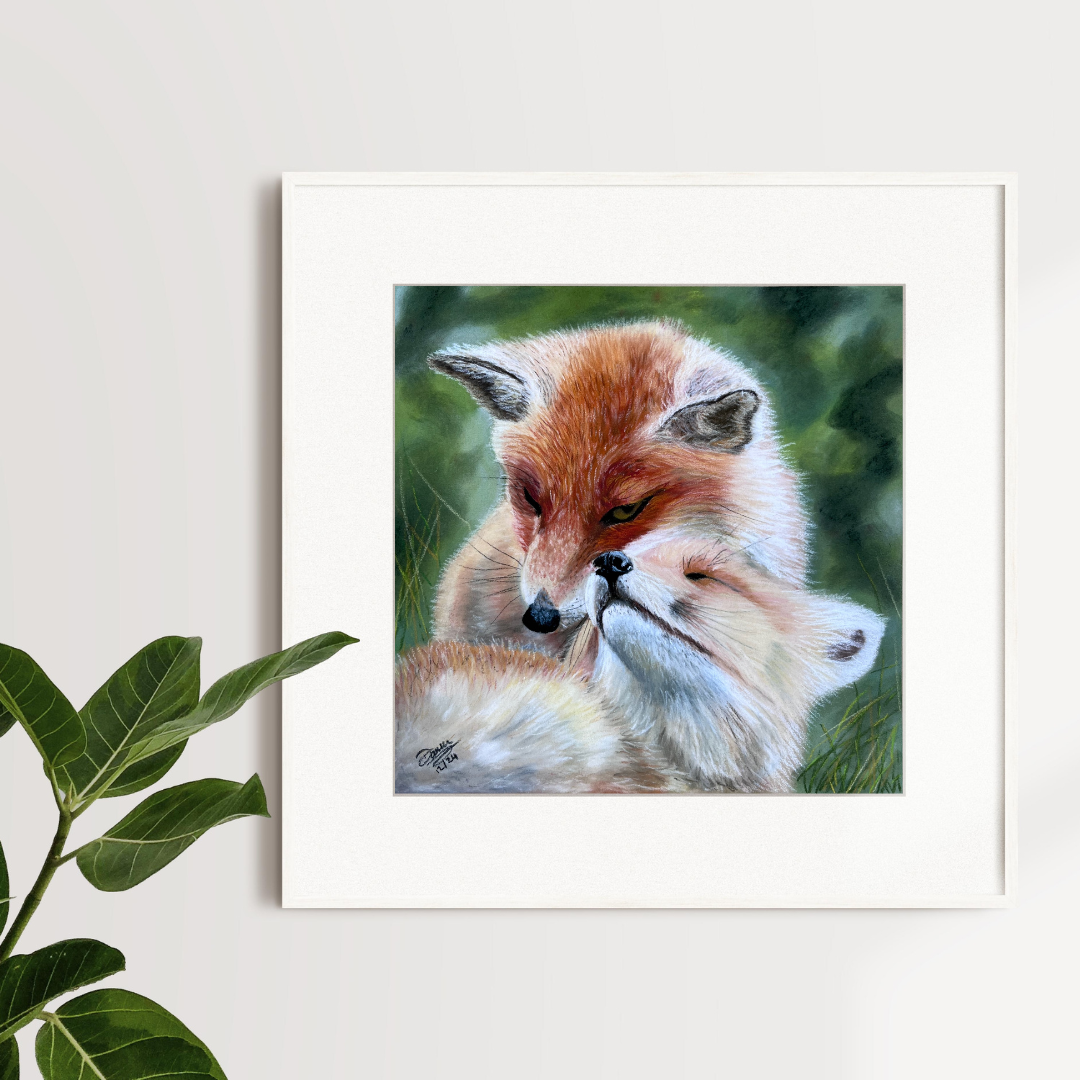 Fox and Cub Print