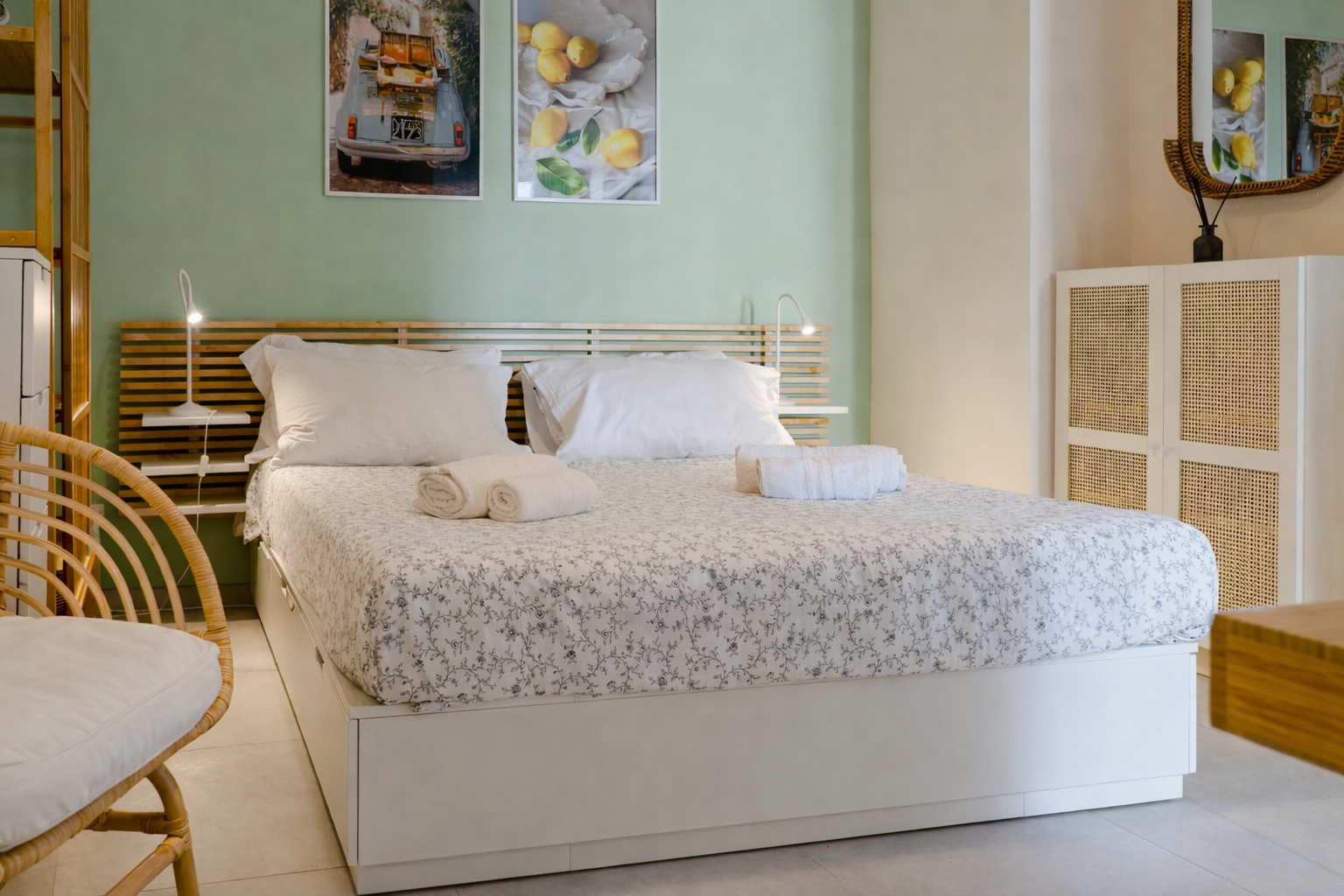 Bedroom view from bathroom door