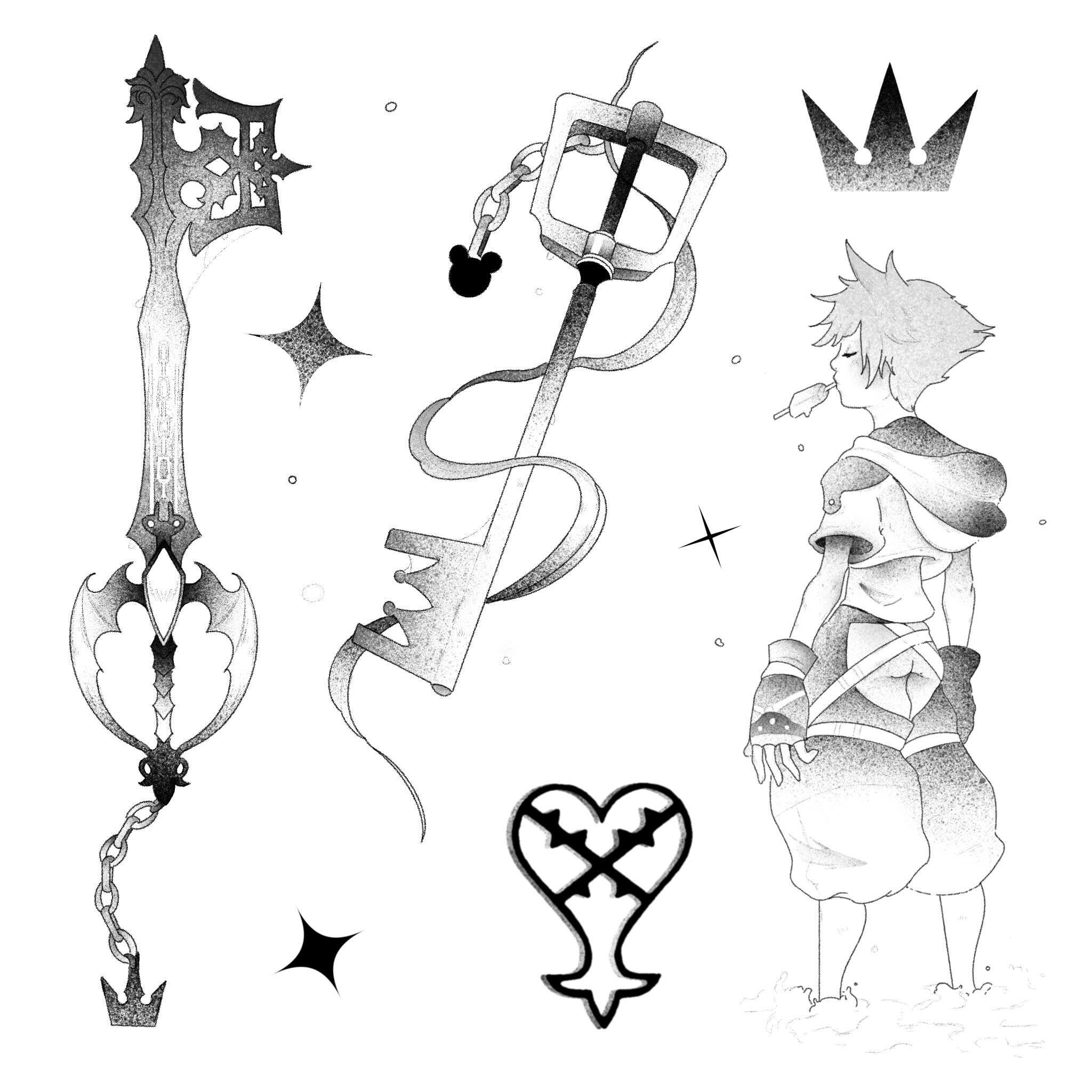 kingdom hearts flash !! got a LOT of requests for sora, so all designs (including him) are now repeatable / flat rate! 🖤🖤

july booking open, link in bio ✨

#tattoo #tattooartist #kingdomhearts