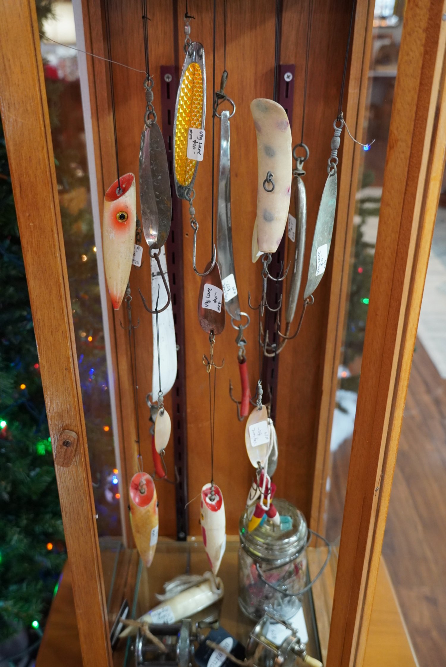 Vintage fishing reels and lures