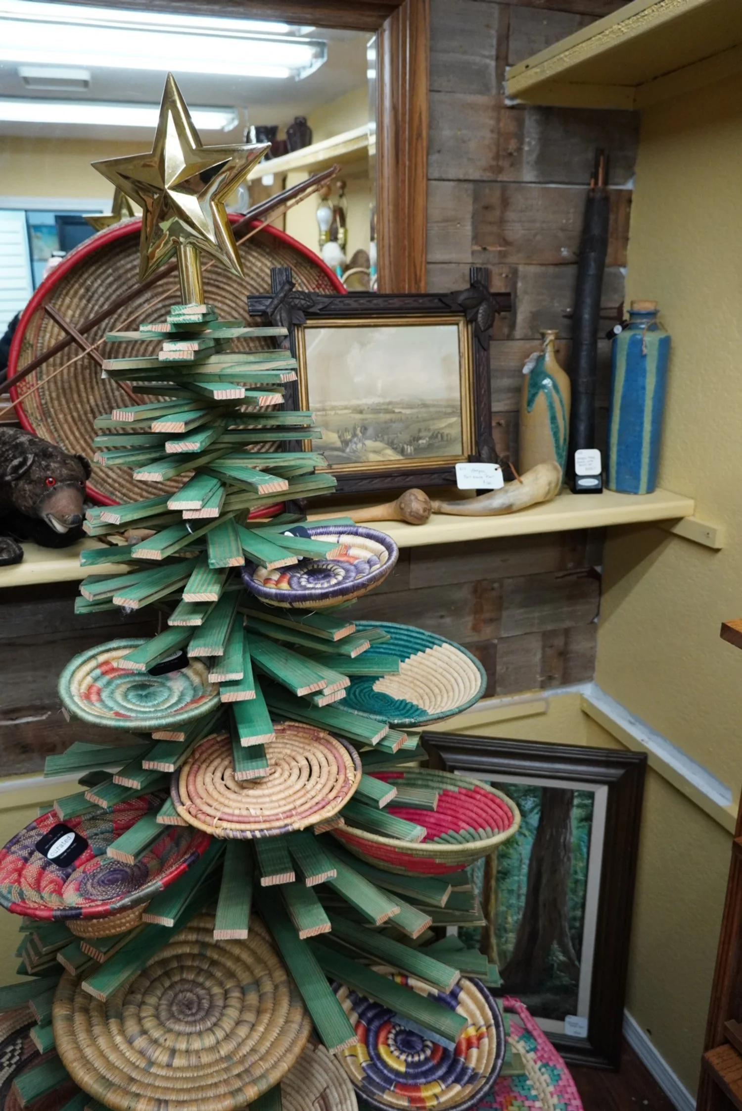 Authentic baskets and Native American items