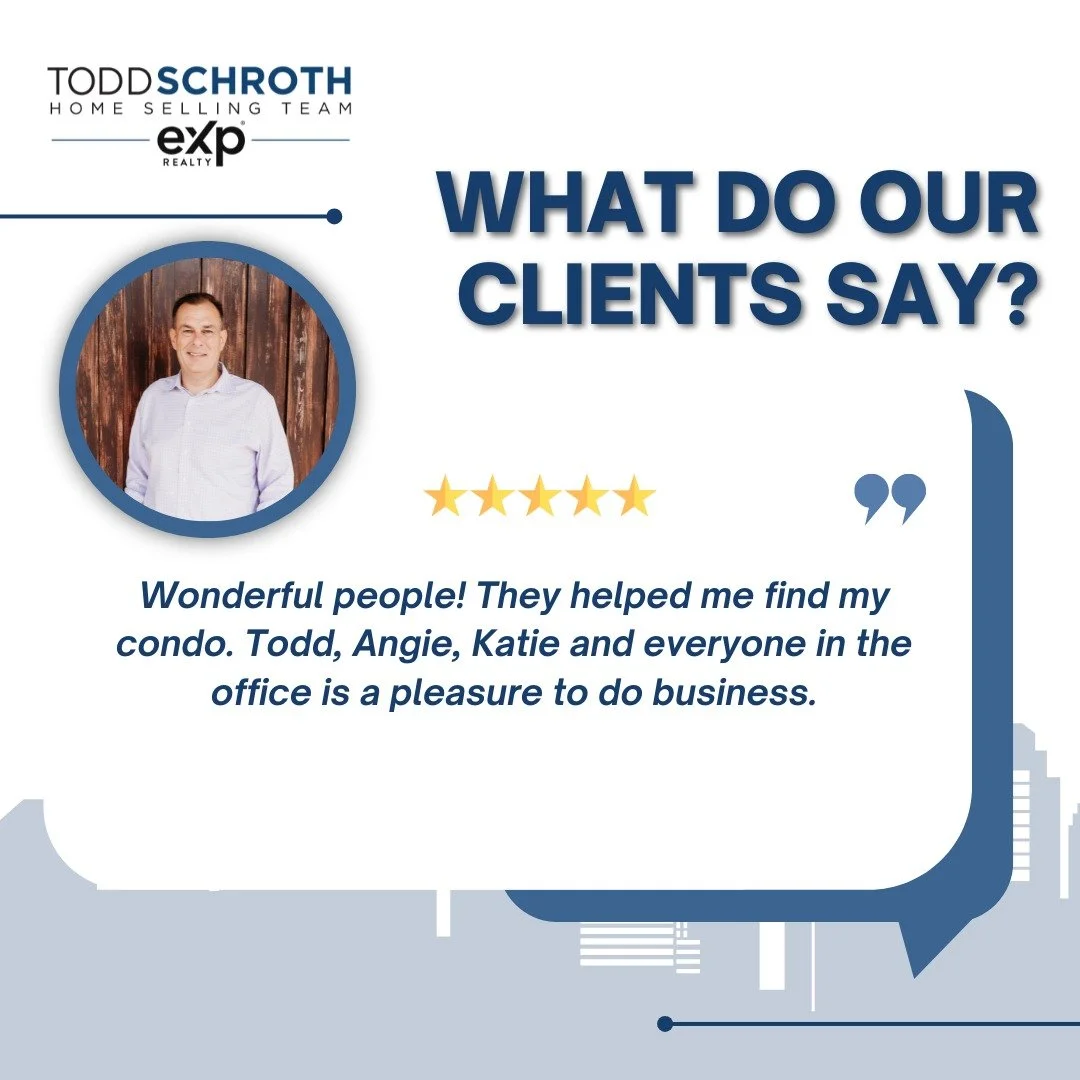 Hearing feedback like this makes our day! 💙

A huge thank-you to our amazing client for the kind words and for choosing the Todd Schroth Home Selling Team to help with your home search. 🏡🙌

📞 Call/Text: (407) 641-2808
📧 Email: Info@TeamSchroth.c