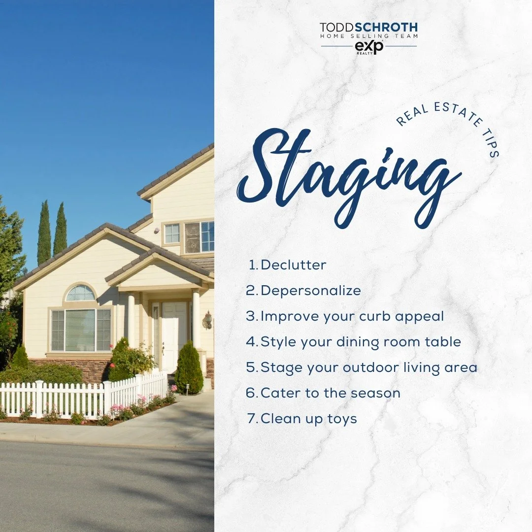 Want top dollar? Staging is the secret weapon. From curb appeal to seasonal touches, these tips help your home shine from the first glance.🏡✨

📞 Call/Text: (407) 641-2808
📧 Email: Info@TeamSchroth.com
📍 Serving Coast to Central Florida

📱 FB: bi