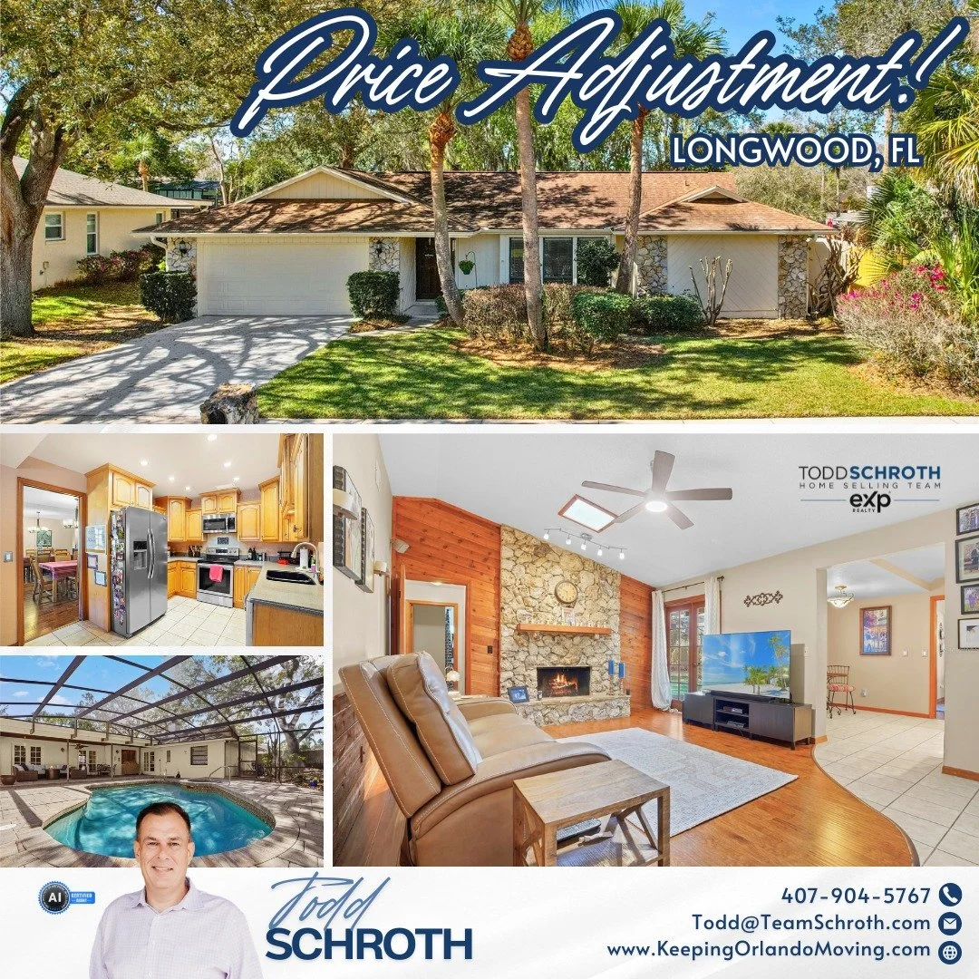 📉 Price Reduced in Longwood! 🏡🌴
Pool home living + prime Wekiva location &mdash; now at an even better value!

Welcome to 302 Needles Trail &mdash; a spacious 4-bedroom, 2-bath pool home in the highly desirable Wekiva Club Estates, offering over 2