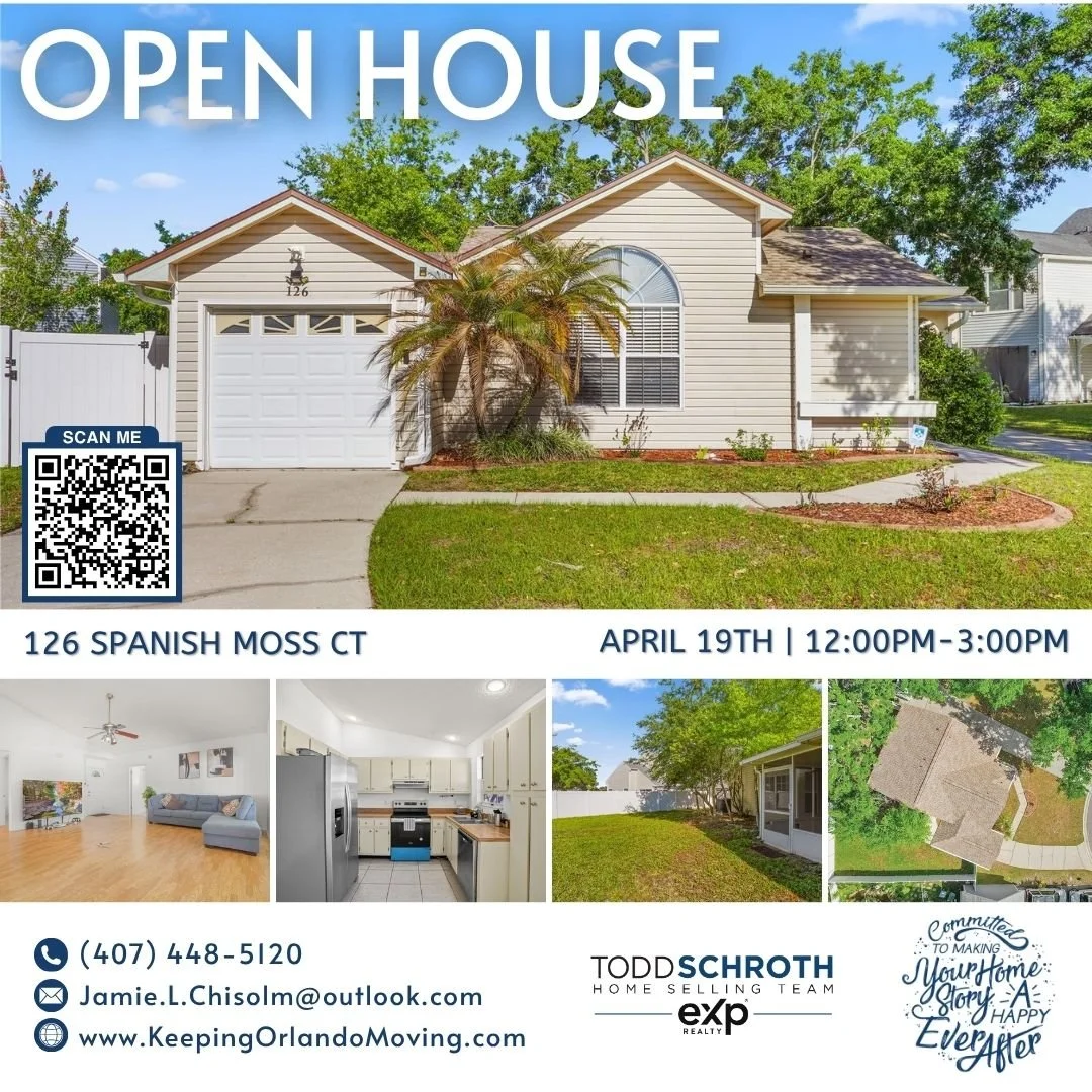🎈 OPEN HOUSE &mdash; THIS SUNDAY!
📅 April 19th
⏰ 12:00 PM &ndash; 3:00 PM

Join us to tour 126 Spanish Moss Court in the desirable Huckleberry Fields community of Waterford Lakes, Orlando!

This well-maintained 3-bedroom, 2-bath home offers a funct
