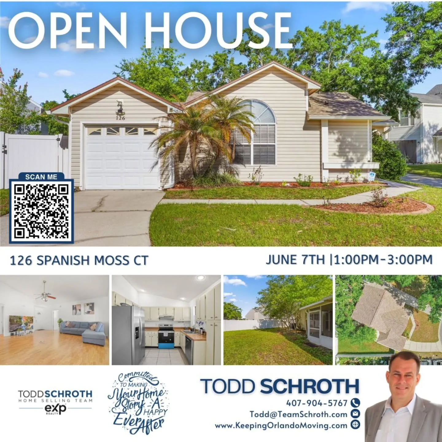 🎈 OPEN HOUSE &mdash; THIS SUNDAY! 🎈

📅 June 7th
⏰ 1:00 PM &ndash; 3:00 PM

Join us to tour 126 Spanish Moss Court in the desirable Huckleberry Fields community of Waterford Lakes, Orlando!

This well-maintained 3-bedroom, 2-bath home offers a func