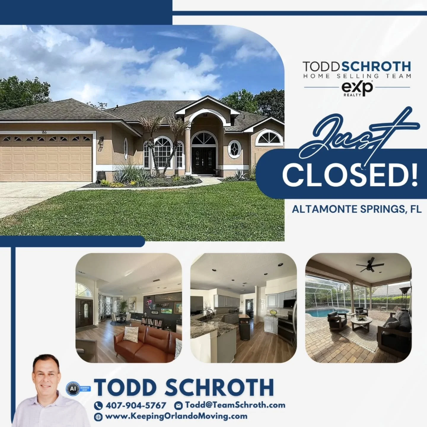 🎉 JUST SOLD! 🎉

📍 186 VARSITY CIR., ALTAMONTE SPRINGS, FL 32714

Congratulations to the new homeowners on the successful purchase of this beautifully maintained pool home in the highly sought-after Academy Cove neighborhood! 🏡✨

This closing mark