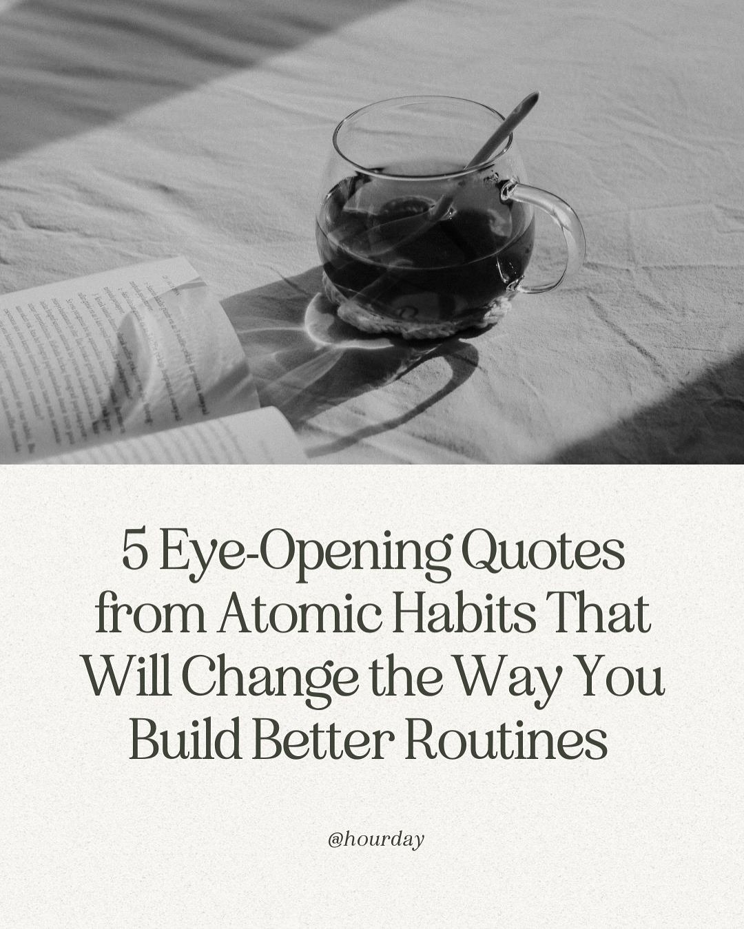 You don&rsquo;t need to try harder you need to design smarter habits. 💡

These 5 quotes from Atomic Habits reminded me that small shifts in our space, clarity, and systems make a bigger impact than motivation ever will.

Which quote do you need most