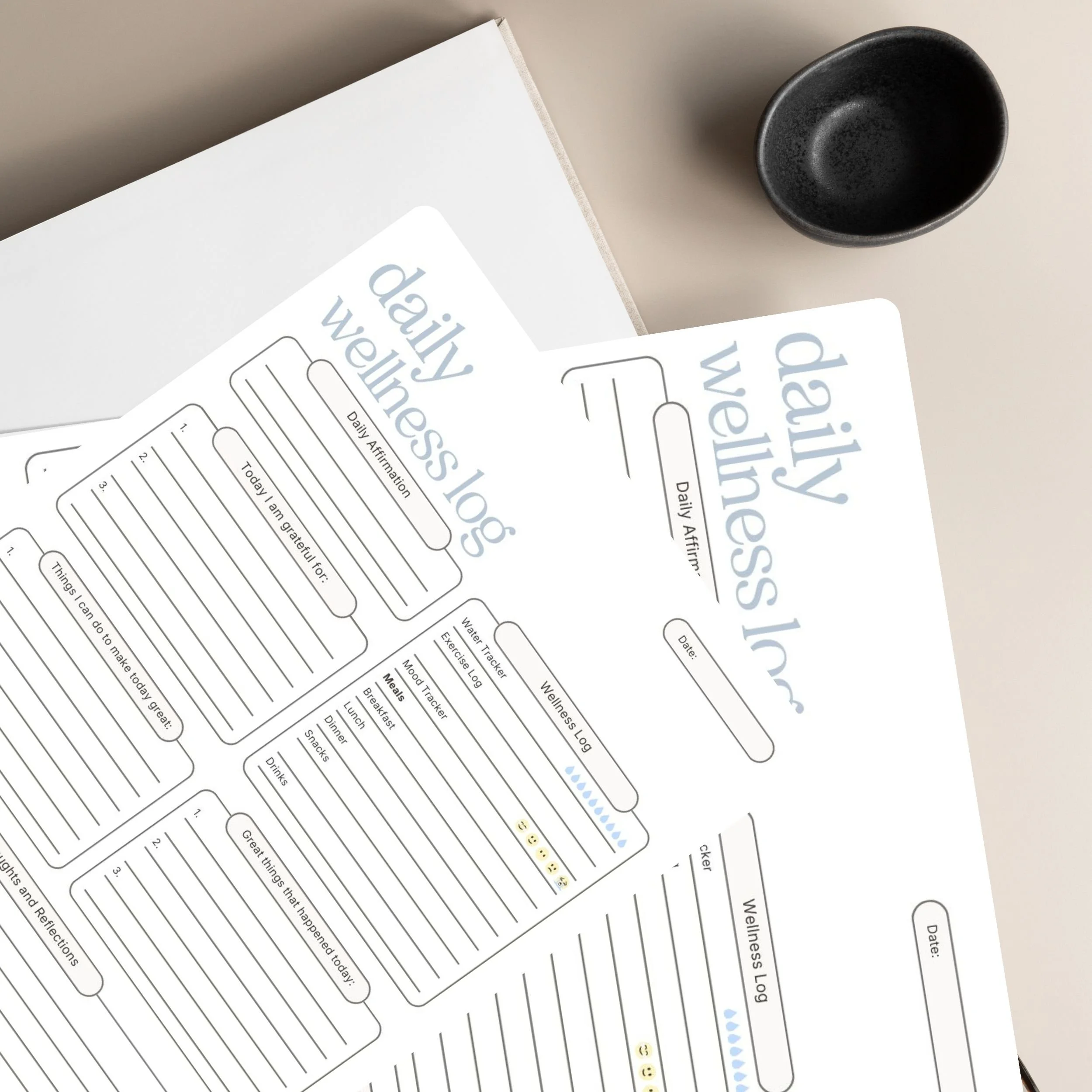 Daily Wellness Log Memo Pad