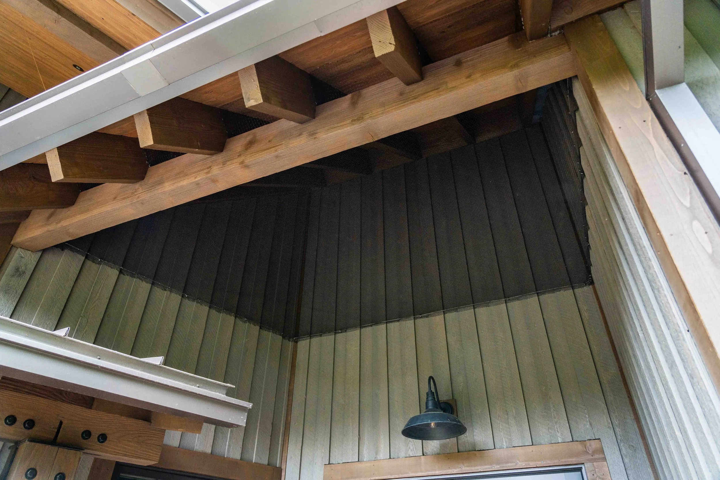 Netting hung up on the roof