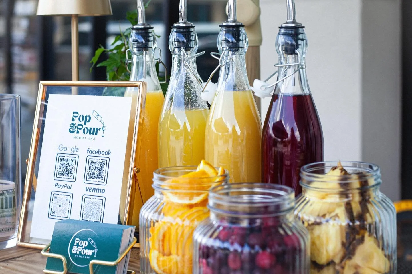 fresh ingredients | premium garnishes | pop &amp; pour