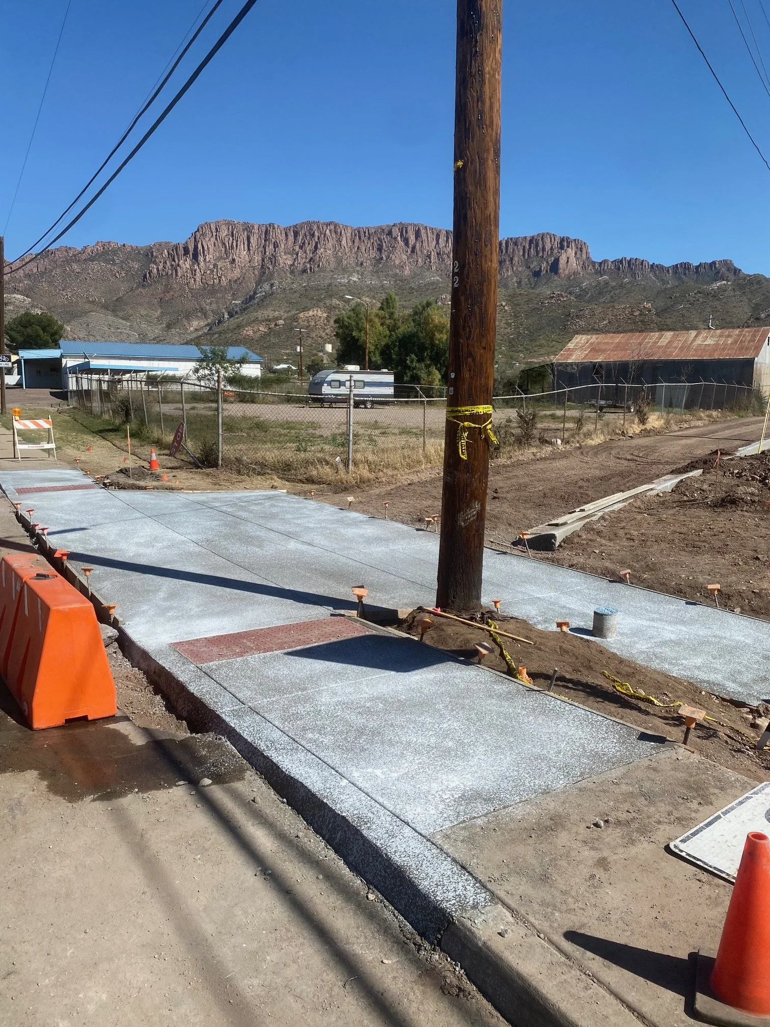 ADA Ramp patio installation in Superior AZ by Bridge Concrete