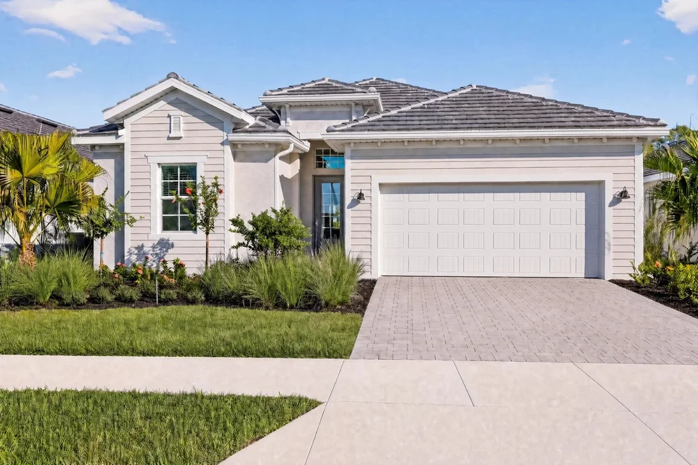 Florida home in daylight with fresh landscaping