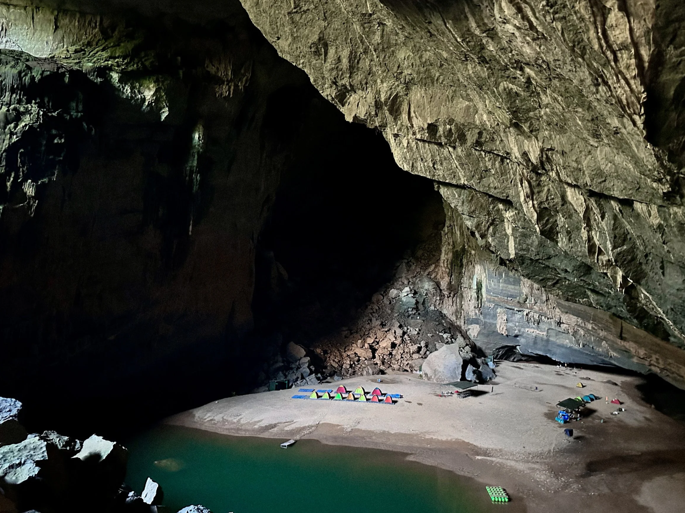 Cave Vietnam tent lake experience
