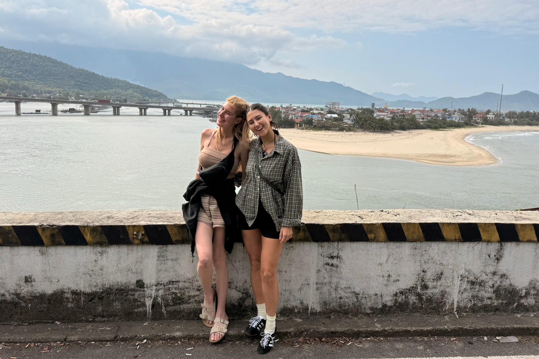 lang co vietnam beach sand road hai van pass women nature