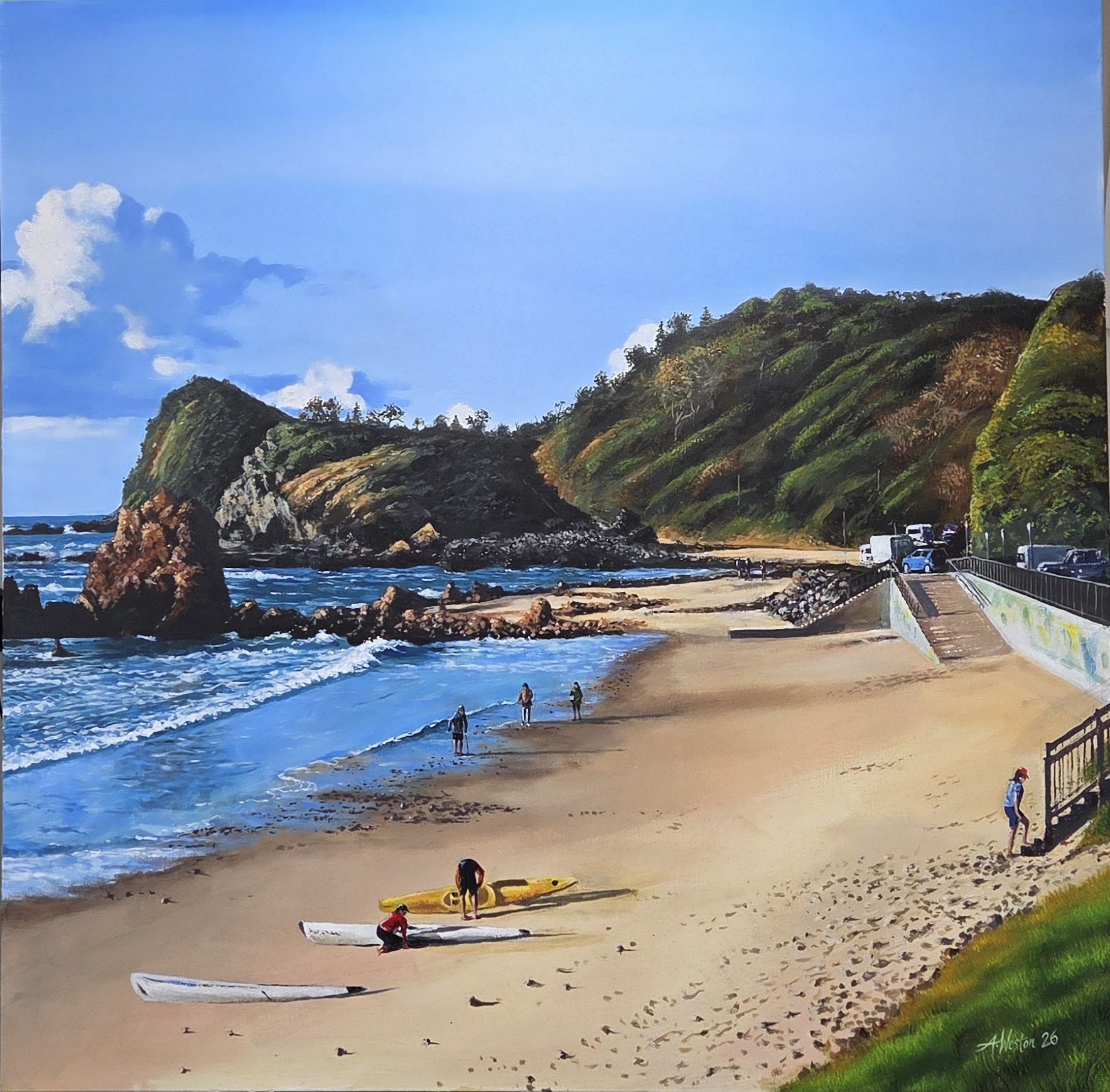 Flynns Beach Port Macquarie - acrylic on canvas - 90cm x 90cm
