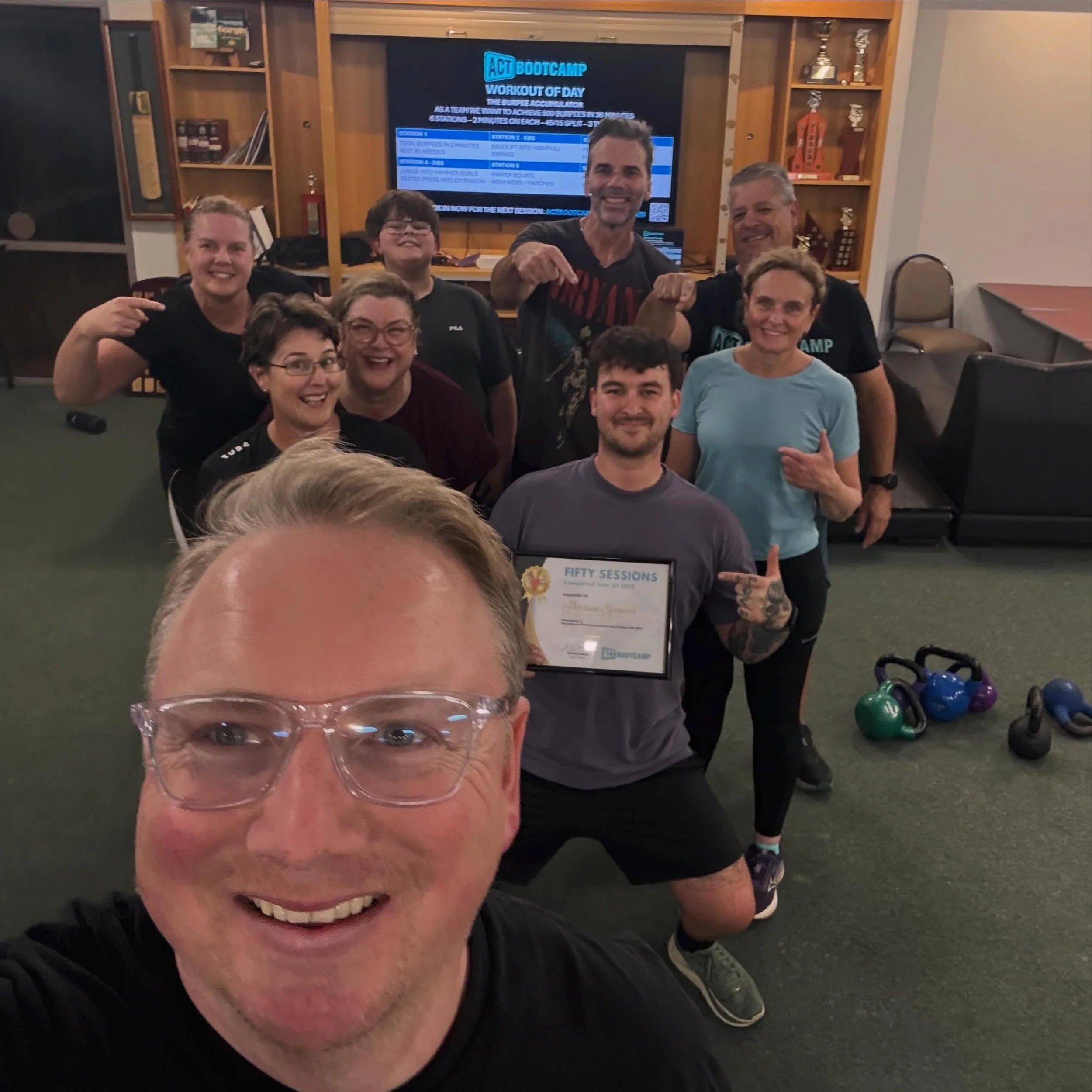Massive shout out to @j.tatespencer who smashed out his 50th session today! Big smiles from the crew after a tough monday session to bring on winter #poweredby💪🏻