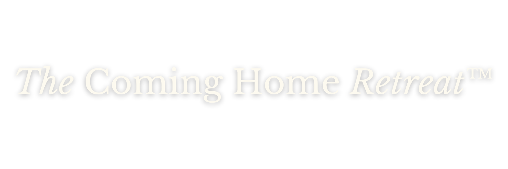 Logo with the text 'The Coming Home Retreat' on a black background