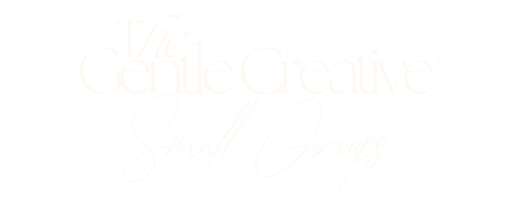 Logo for The Gentle Creative Small Groups with white text on a black background.