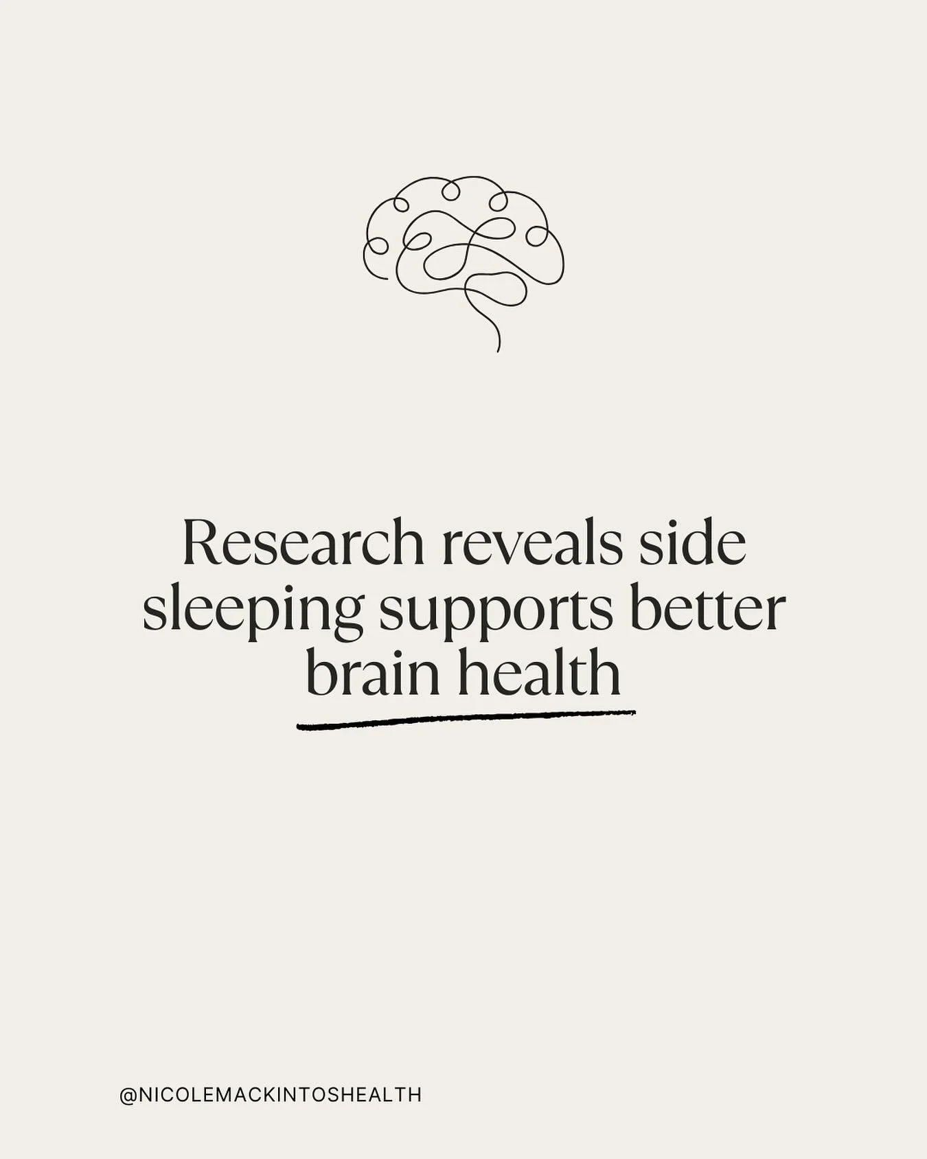 We often talk about how important sleep is, but it turns out how you sleep matters too. Research shows that side sleeping can help your brain&rsquo;s glymphatic system - the part responsible for clearing waste and toxins while you rest - work more ef