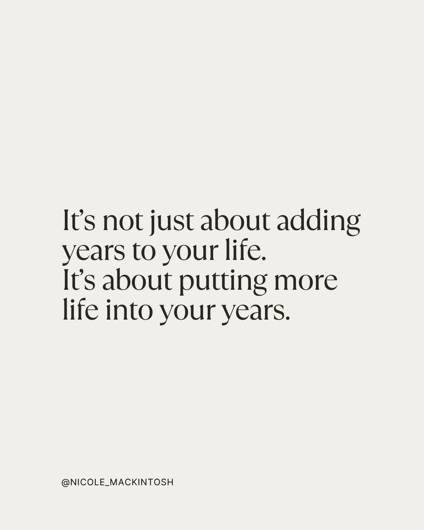 We hear so much about living longer these days.

Longevity, life extension, anti-ageing.

But the real question isn&rsquo;t simply how long we live. It&rsquo;s how we experience the years we&rsquo;re given.

Because the moments that make life meaning