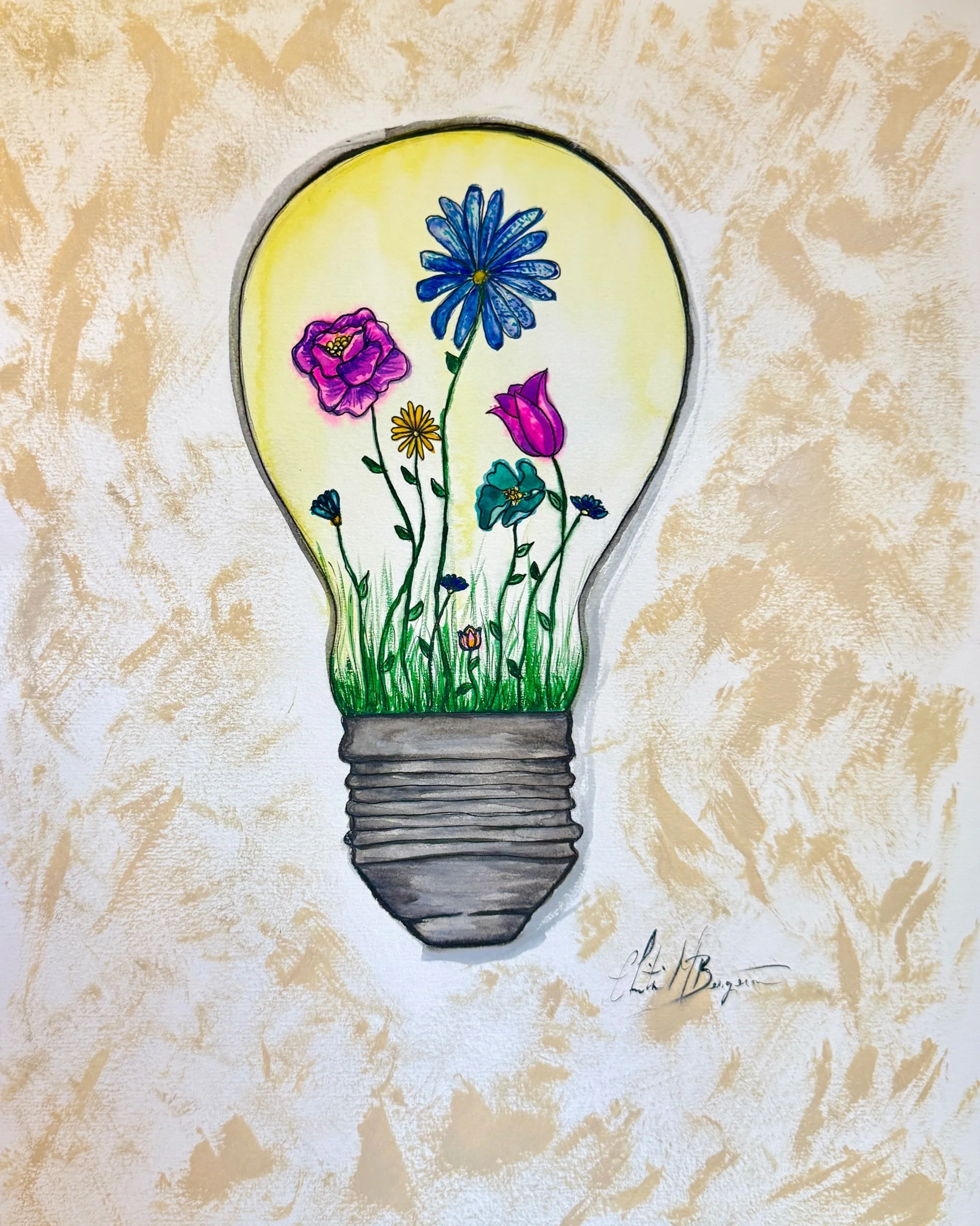 Bright Idea (watercolor and acrylic)