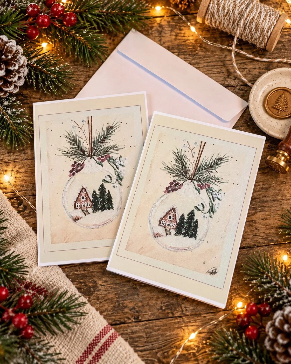 Hanging Ornament Print | Hand-Signed Blank Card