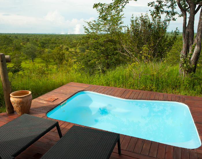 Plunge pool African safari lodge