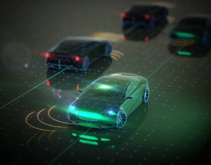 Electric and Autonomous Vehicle render