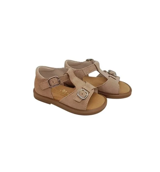 Beberlis sandaal taupe suède