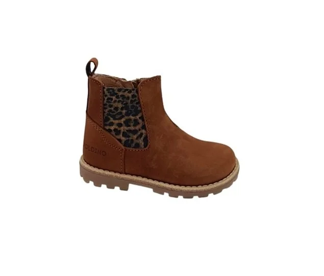 Poldino boot cognac rek leopard