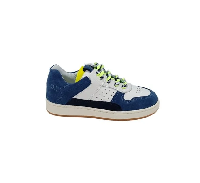 Zedo sneaker wit blauw suède
