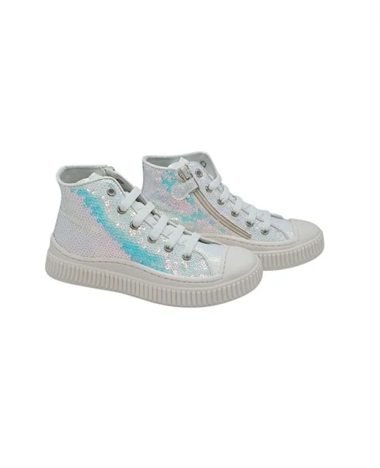 Beberlis sneaker paillet - zilver