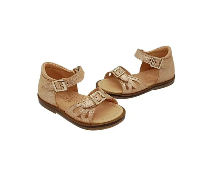 Ocra sandaal cipria metallic suède