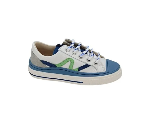 Zecchino d'Oro sneaker wit - zool jeansblauw