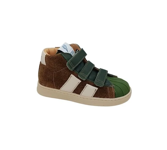 Ocra sneaker bruin suède velcro kakhi