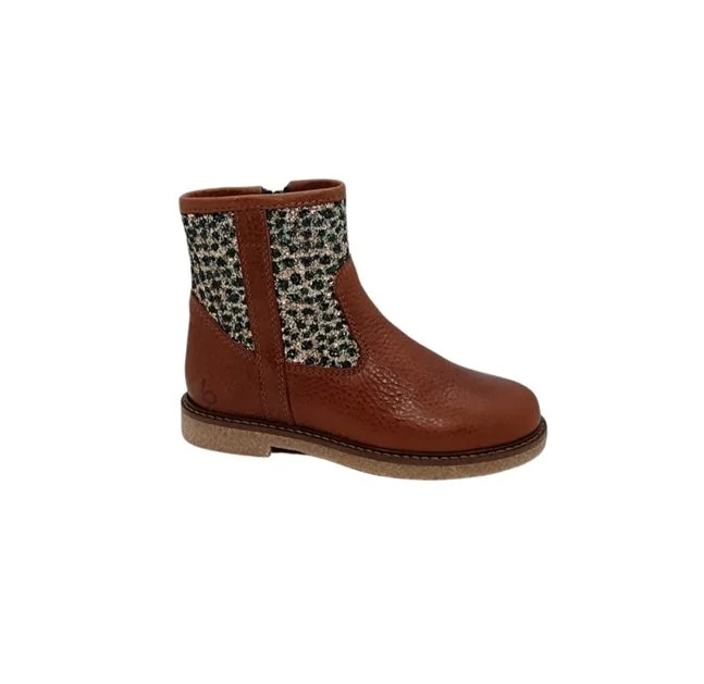 Beberlis laars cognac glitter print