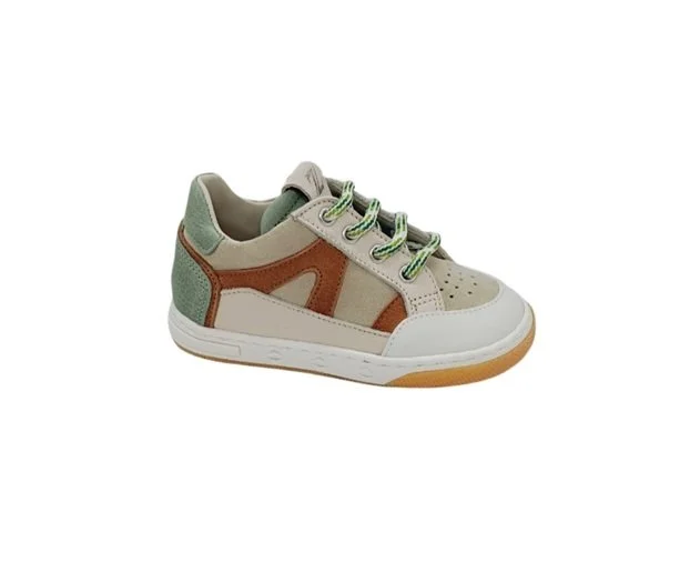 Zecchino d'Oro sneaker ecru strepen cognac hiel groen