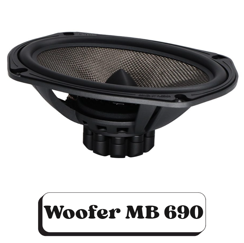 Un haut-parleur d'automobile de la marque Woofer MB 690.