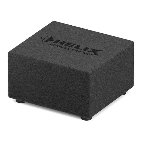Un coffre de rangement noir avec la marque Helix imprimée dessus.