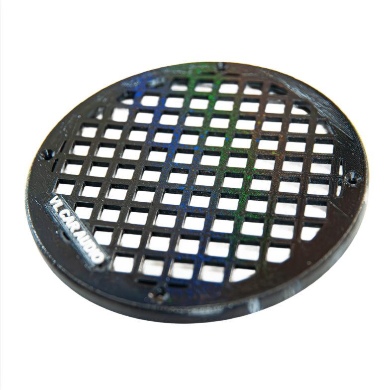 grille haut parleurs 16cm / 165mm / 6.5" artisanal impression 3D petg noir pailleté VL CAR AUDIO GR16