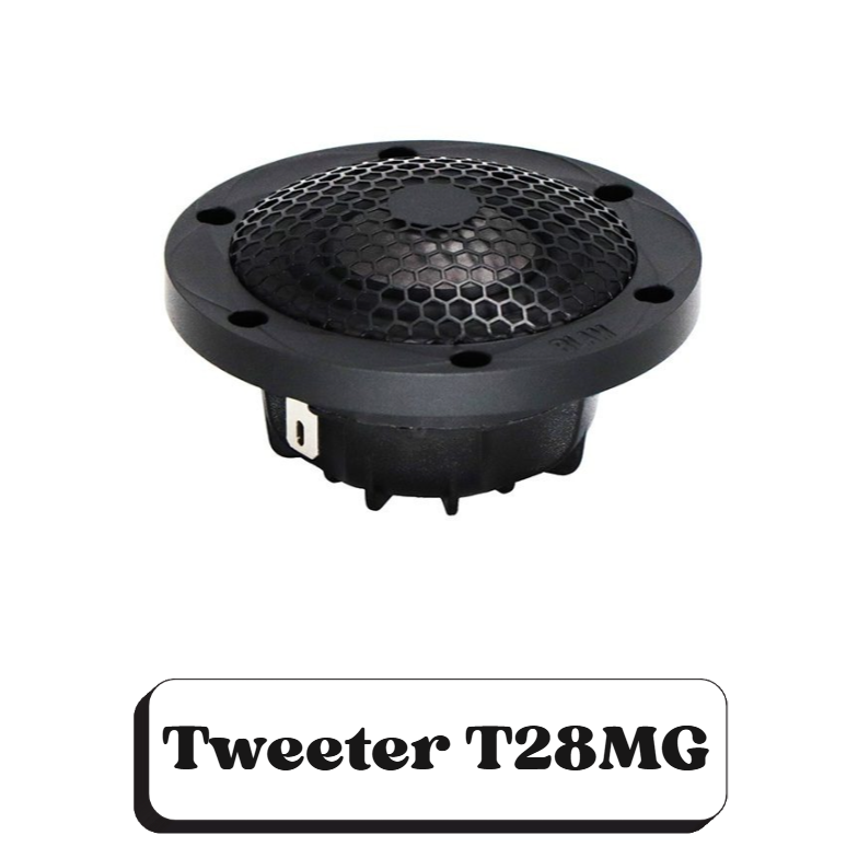 Haut-parleur Tweeter T28MG en noir avec grille en treillis hexagonal