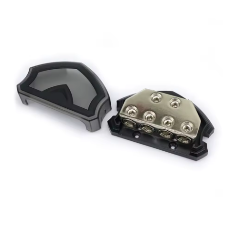 Capteur ou module électronique avec boîtier noir et éléments métalliques, possiblement un capteur ou un interrupteur.