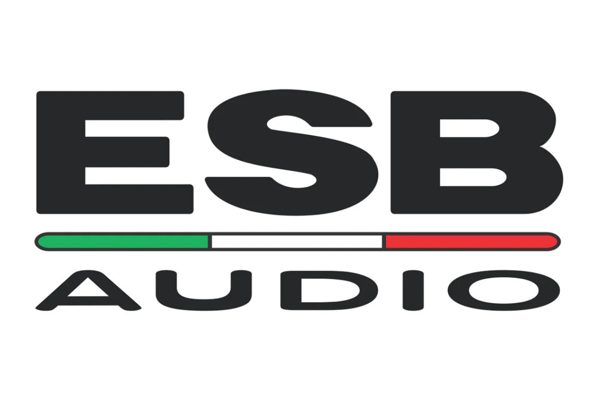 Logo de ESB Audio avec barre de progression horizontale aux couleurs du drapeau italien