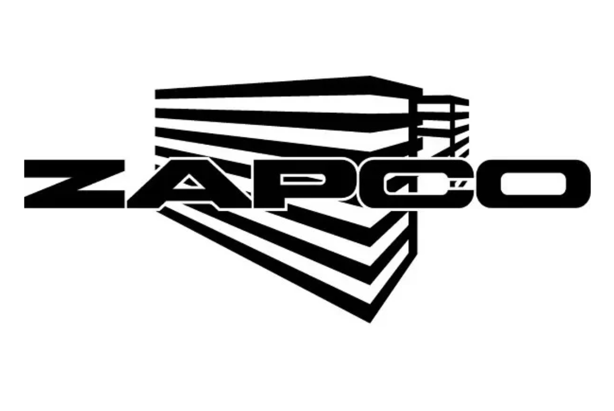 Logo noir et blanc avec le texte "NAPCO" et une illustration d'un bâtiment stylisé en perspective.